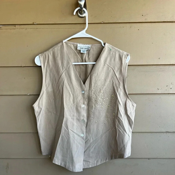 Silkland Beige Vest - Size 12 - Neutral, Stars - Picture 1 of 4